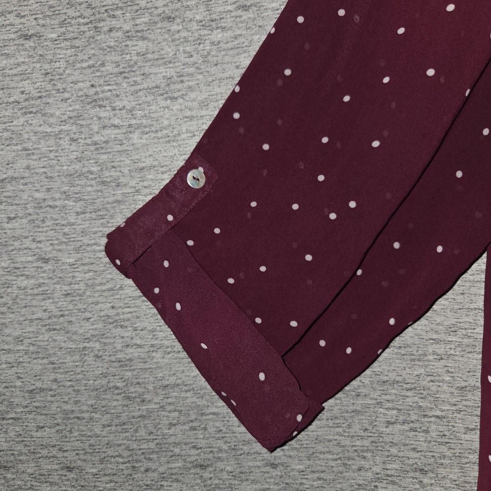 Daniel Rainn Plum Dot Pintuck Button-Front Blouse - Picture 5 of 9